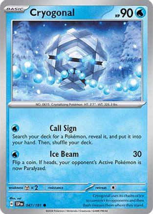 Cryogonal (47/191) Reverse Holofoil [SV08: Surging Sparks]