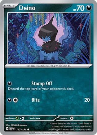 Deino (117/191) Reverse Holofoil [SV08: Surging Sparks]