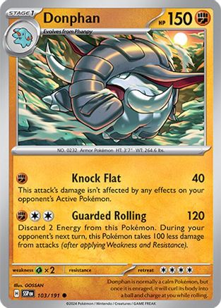 Donphan (103/191) Reverse Holofoil [SV08: Surging Sparks]