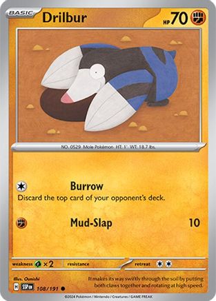Drilbur (108/191) Reverse Holofoil [SV08: Surging Sparks]