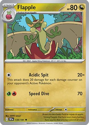 Flapple (139/191) Reverse Holofoil [SV08: Surging Sparks]