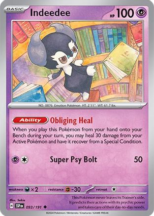 Indeedee (93/191) Reverse Holofoil [SV08: Surging Sparks]