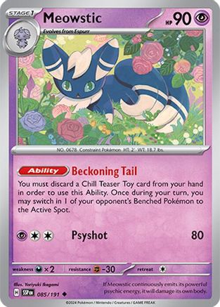 Meowstic (85/191) Reverse Holofoil [SV08: Surging Sparks]