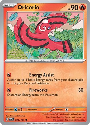 Oricorio (26/191) Reverse Holofoil [SV08: Surging Sparks]