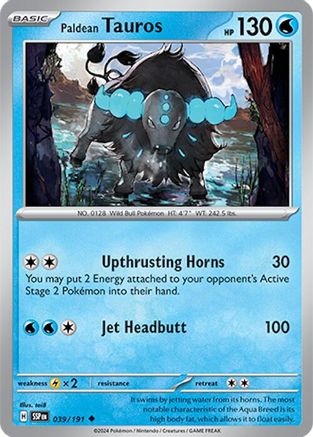 Paldean Tauros (39/191) Reverse Holofoil [SV08: Surging Sparks]