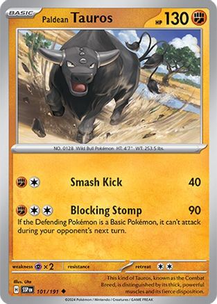 Paldean Tauros (101/191) Reverse Holofoil [SV08: Surging Sparks]