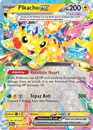 Pikachu ex (57/191) Holofoil [SV08: Surging Sparks]