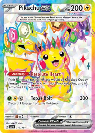 Pikachu ex (219/191) Holofoil [SV08: Surging Sparks]