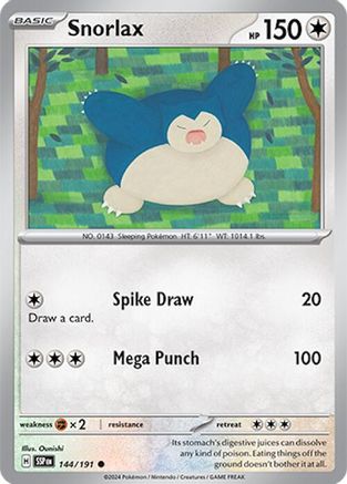 Snorlax (144/191) Reverse Holofoil [SV08: Surging Sparks]