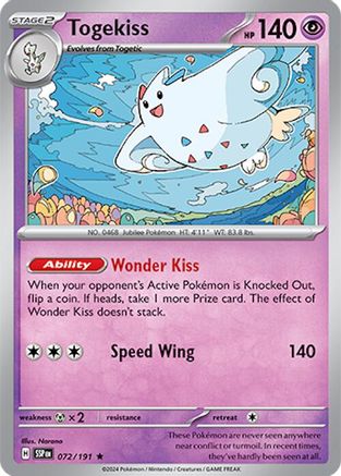 Togekiss (72/191) Reverse Holofoil [SV08: Surging Sparks]