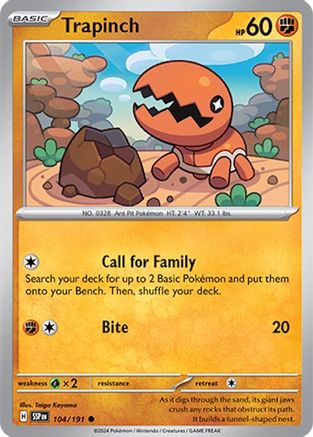 Trapinch (104/191) Reverse Holofoil [SV08: Surging Sparks]