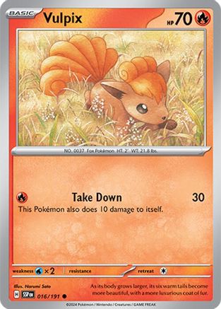 Vulpix (16/191) Reverse Holofoil [SV08: Surging Sparks]
