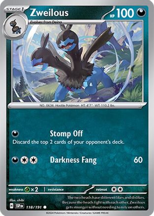 Zweilous (118/191) Reverse Holofoil [SV08: Surging Sparks]