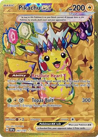 Pikachu ex - 247/191 (247/191) Holofoil [SV08: Surging Sparks]