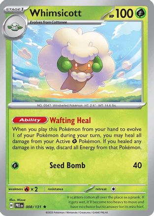 Whimsicott (008/131) Reverse Holofoil [SV: Prismatic Evolutions]