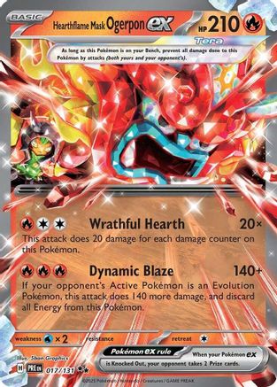 Hearthflame Mask Ogerpon ex (017/131) Holofoil [SV: Prismatic Evolutions]
