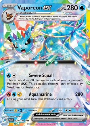 Vaporeon ex (023/131) Holofoil [SV: Prismatic Evolutions]