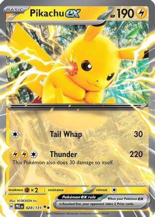 Pikachu ex (028/131) Holofoil [SV: Prismatic Evolutions]