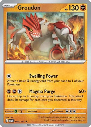 Groudon (049/131) Reverse Holofoil [SV: Prismatic Evolutions]
