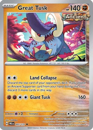 Great Tusk (055/131) Reverse Holofoil [SV: Prismatic Evolutions]