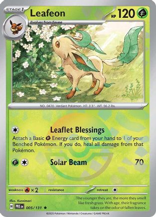 Leafeon (005/131) (Poke Ball Pattern) Holofoil [SV: Prismatic Evolutions]
