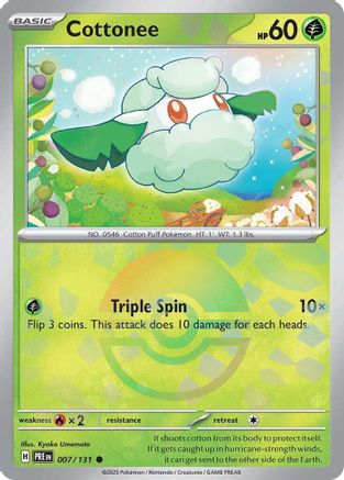 Cottonee (007/131) (Poke Ball Pattern) Holofoil [SV: Prismatic Evolutions]