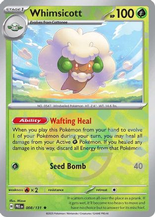 Whimsicott (008/131) (Poke Ball Pattern) Holofoil [SV: Prismatic Evolutions]
