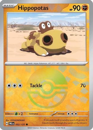 Hippopotas (052/131) (Poke Ball Pattern) Holofoil [SV: Prismatic Evolutions]