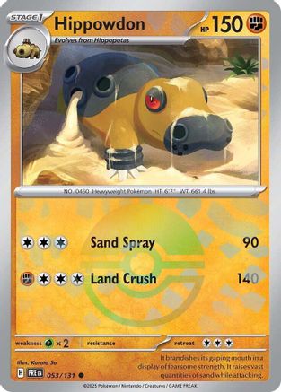 Hippowdon (053/131) (Poke Ball Pattern) Holofoil [SV: Prismatic Evolutions]