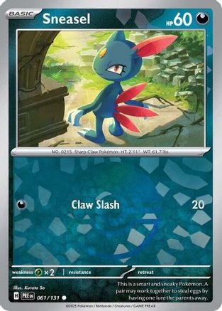 Sneasel (061/131) (Poke Ball Pattern) Holofoil [SV: Prismatic Evolutions]