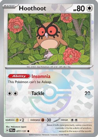 Hoothoot (077/131) (Poke Ball Pattern) Holofoil [SV: Prismatic Evolutions]
