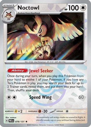 Noctowl (078/131) (Poke Ball Pattern) Holofoil [SV: Prismatic Evolutions]