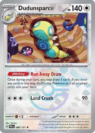 Dudunsparce (080/131) (Poke Ball Pattern) Holofoil [SV: Prismatic Evolutions]