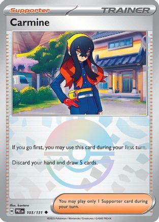 Carmine (103/131) (Poke Ball Pattern) Holofoil [SV: Prismatic Evolutions]