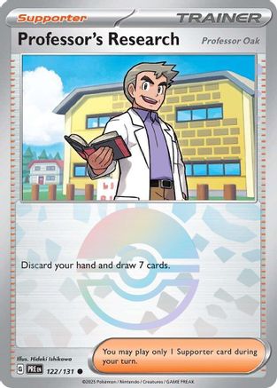 Professor's Research [Professor Oak] (122/131) (Poke Ball Pattern) Holofoil [SV: Prismatic Evolutions]
