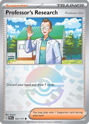 Professor's Research [Professor Elm] (123/131) (Poke Ball Pattern) Holofoil [SV: Prismatic Evolutions]