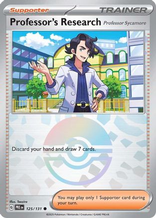 Professor's Research [Professor Sycamore] (125/131) (Poke Ball Pattern) Holofoil [SV: Prismatic Evolutions]