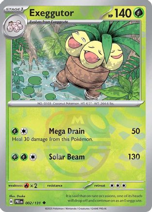 Exeggutor (002/131) (Master Ball Pattern) Holofoil [SV: Prismatic Evolutions]