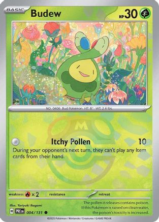 Budew (004/131) (Master Ball Pattern) Holofoil [SV: Prismatic Evolutions]