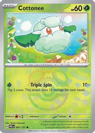 Cottonee (007/131) (Master Ball Pattern) Holofoil [SV: Prismatic Evolutions]