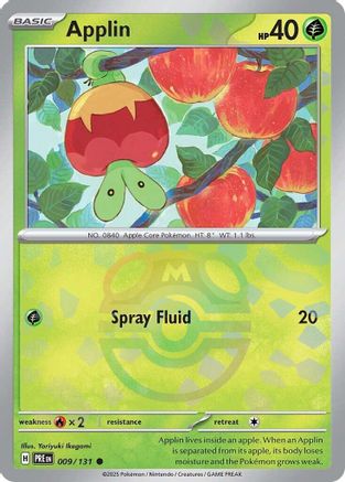 Applin (009/131)(Master Ball Pattern) Holofoil [SV: Prismatic Evolutions]
