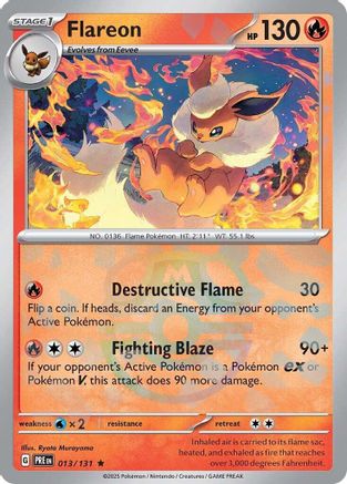 Flareon (013/131) (Master Ball Pattern) Holofoil [SV: Prismatic Evolutions]
