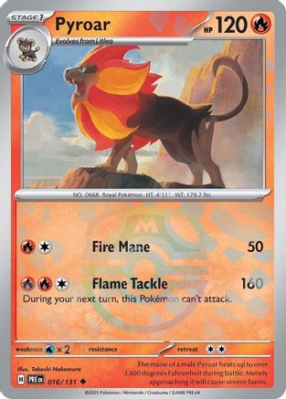 Pyroar (016/131) (Master Ball Pattern) Holofoil [SV: Prismatic Evolutions]