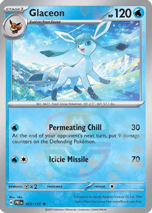 Glaceon (025/131) (Master Ball Pattern) Holofoil [SV: Prismatic Evolutions]
