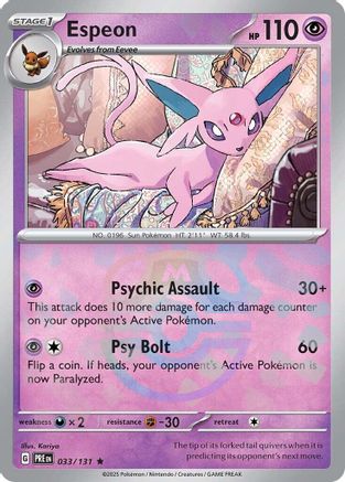 Espeon (033/131) (Master Ball Pattern) Holofoil [SV: Prismatic Evolutions]