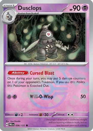 Dusclops (036/131) (Master Ball Pattern) Holofoil [SV: Prismatic Evolutions]