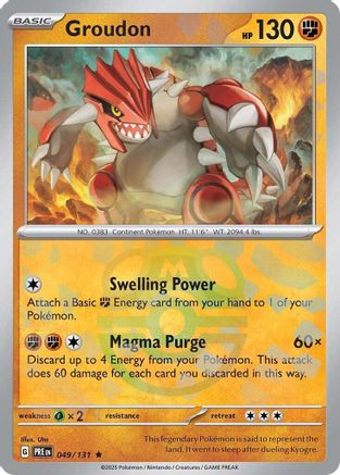 Groudon (049/131) (Master Ball Pattern) Holofoil [SV: Prismatic Evolutions]