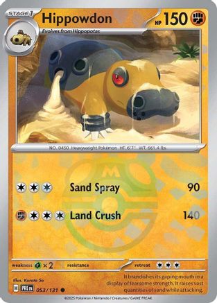Hippowdon (053/131) (Master Ball Pattern) Holofoil [SV: Prismatic Evolutions]