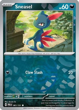 Sneasel (061/131) (Master Ball Pattern) Holofoil [SV: Prismatic Evolutions]