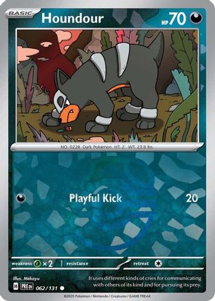 Houndour (062/131) (Master Ball Pattern) Holofoil [SV: Prismatic Evolutions]